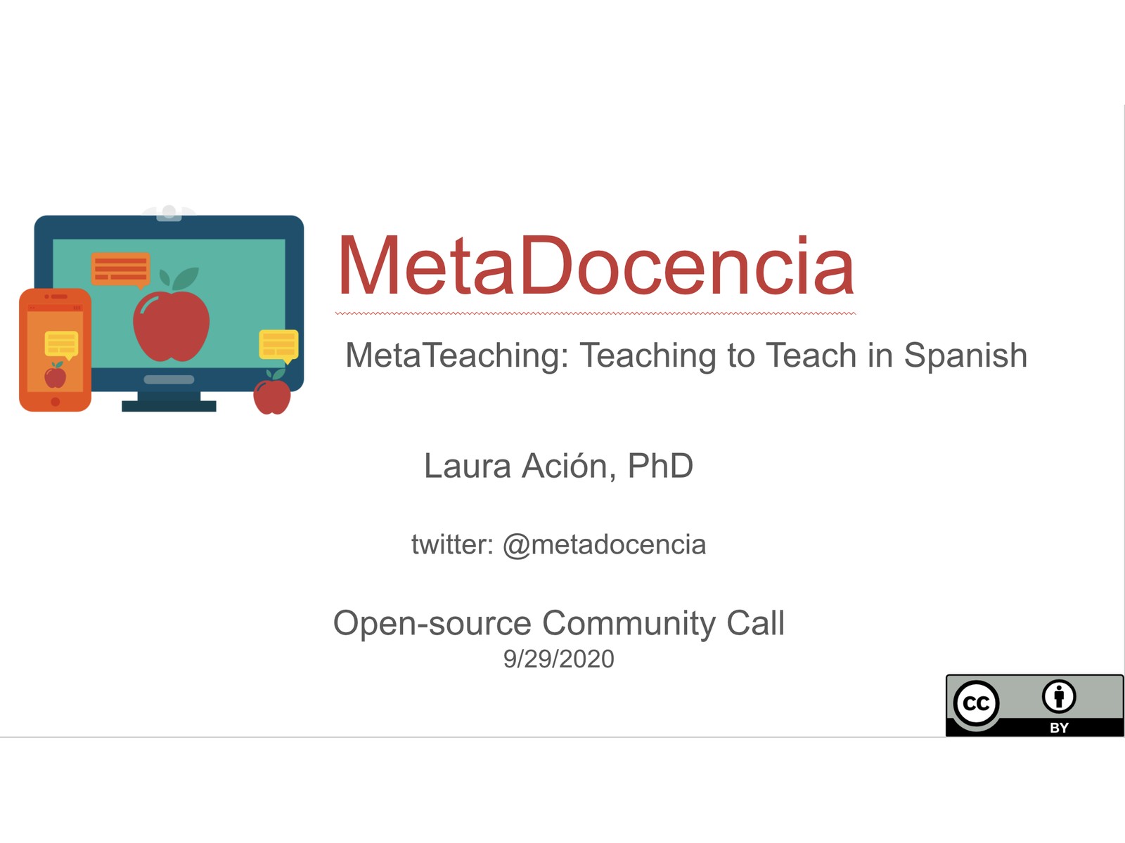 Descripción de la imagen de la Open-source Community Call.