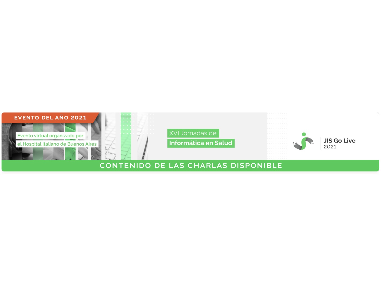 Descripción de la imagen de las XVI Jornadas de Informática en Salud - JIS Go Live 2021.