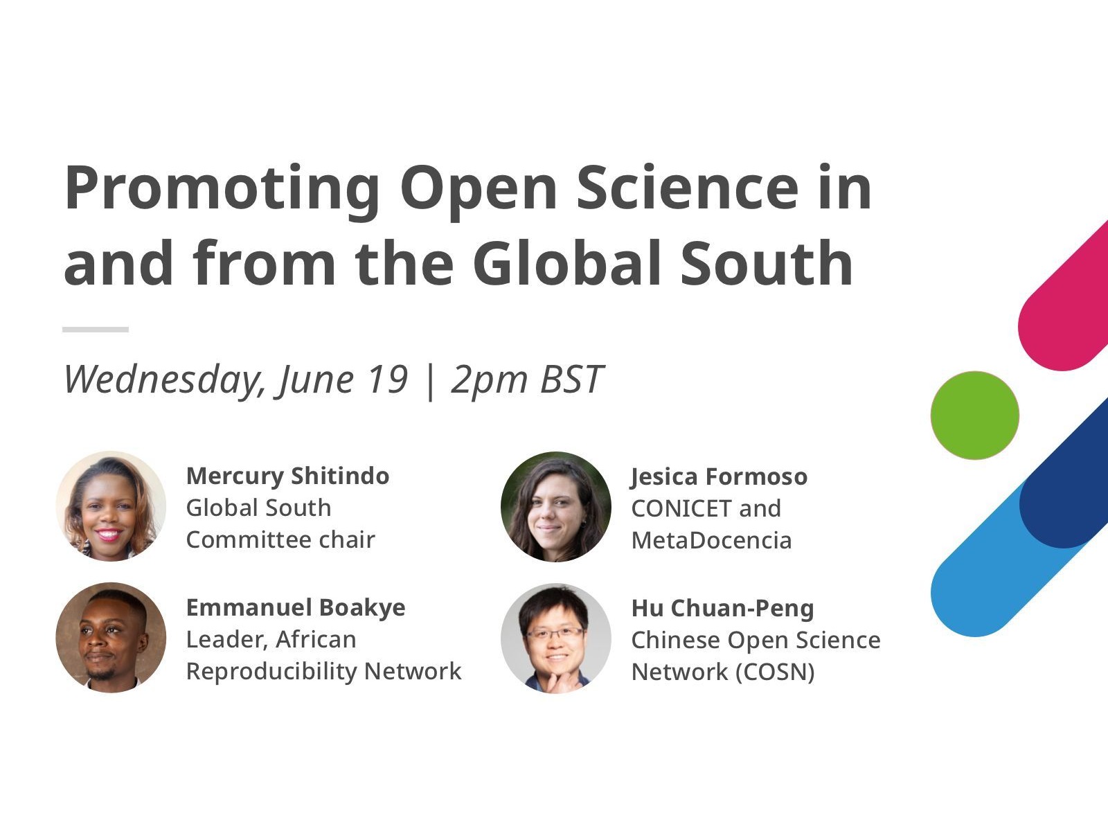 Descripción de la imagen del eLife Webinar: Promoting Open Science in and from the Global South.